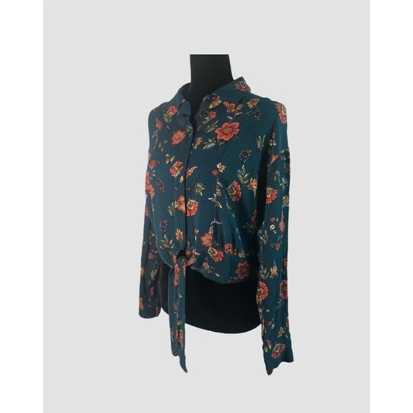 L Gypsies & Moondust Cropped Button Blouse‎ Medium - Picture 3 of 11